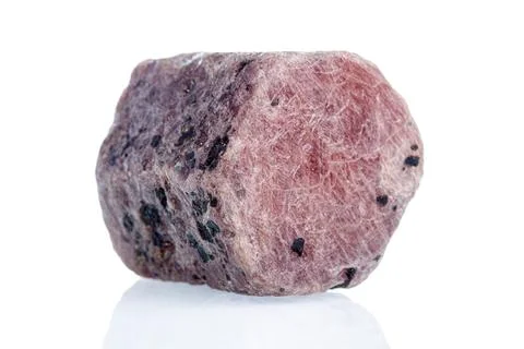 Macro mineral stone ruby on a white background 写真素材