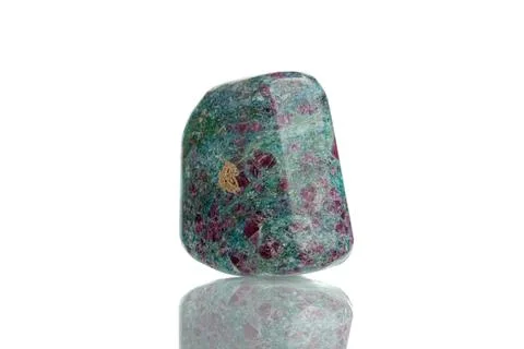 Macro mineral stone ruby on a white background Stock Photos