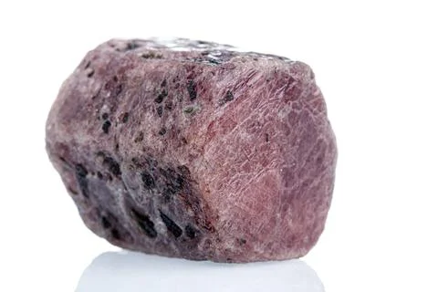 Macro mineral stone ruby on a white background 스톡 사진