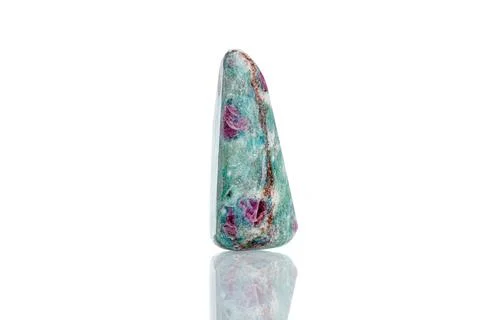 Macro mineral stone ruby on a white background Stock Photos
