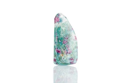 Macro mineral stone ruby on a white background 写真素材