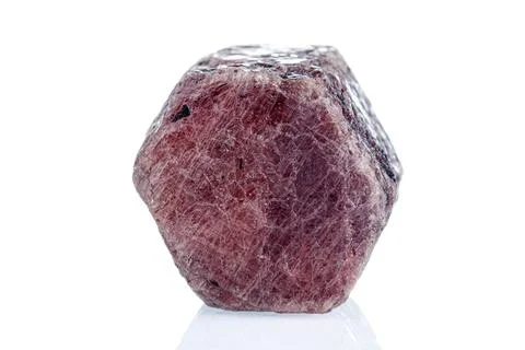 Macro mineral stone ruby on a white background Stock Photos