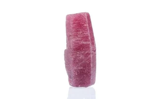 Macro mineral stone ruby on a white background Foto stock