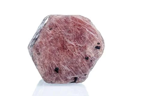 Macro mineral stone ruby on a white background Foto stock