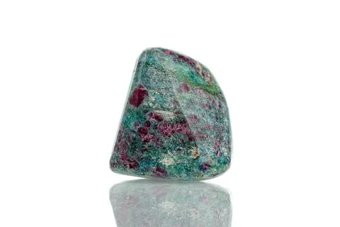 Macro mineral stone ruby on a white background Stock Photos