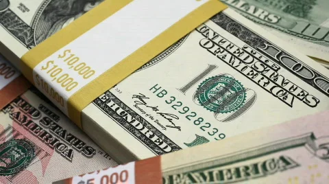 Macro money fly over Stock Footage 760659