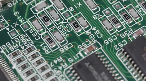 Macro Motion Control Pan Electronics Parts Circuit Board Hi Tech Technology Line Stock Footage 44353541