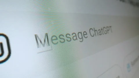 Macro moving shot of using ChatGPT Stock Footage 289048970