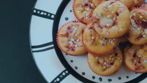 Macro Multiple colorful muffins 動画素材 106776143