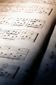 Macro of music sheet Stock Photos