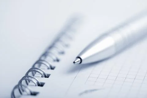 Macro of notebook and pen Stock Photos