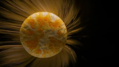 Macro of orange circular pill slowly dissolving in water with black abstract  Stock Footage 79779748