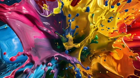 Macro paint vortex twists and splash Video stock 317215902