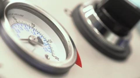 Macro pan across dials of piece of Medical equipment in hospital environment Video stock 103333092