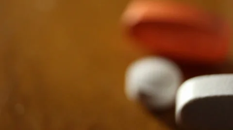 Macro pan over vitamins Stock Footage 33450346