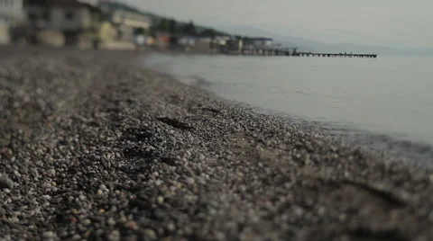 Macro pebble sea swash Stock Footage 53497991
