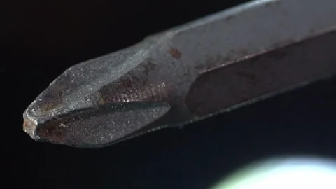 Macro Of Phillips Screwdriver Bit. - slow zoom out Stock Footage 319641625