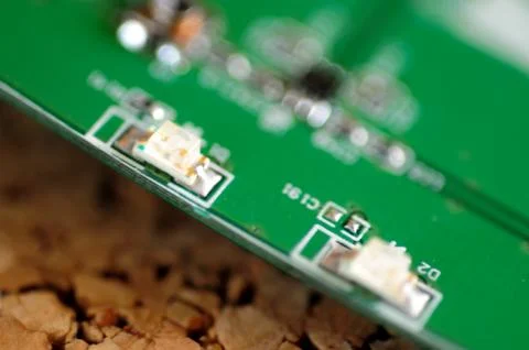 Macro photo of computer chips at close range Stock Photos