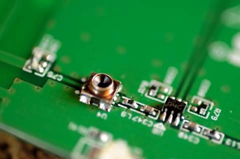 Macro photo of computer chips at close range Stock Photos