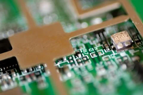 Macro photo of computer chips at close range Stock Photos