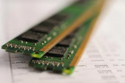 Macro photo of computer chips at close range Stock Photos