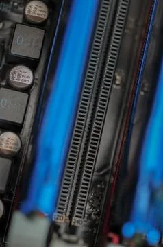 Macro photo of computer chips at close range Stock Photos