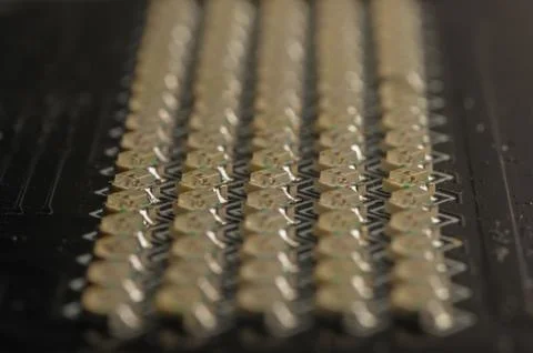 Macro photo of computer chips at close range Foto stock