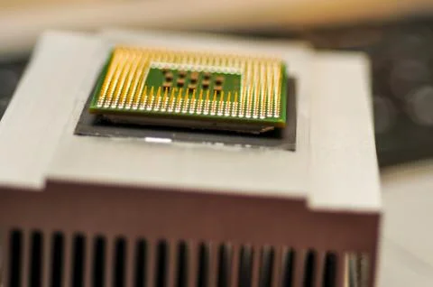Macro photo of computer chips at close range Stock Photos