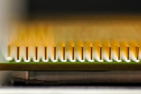 Macro photo of computer chips at close range Stock Photos