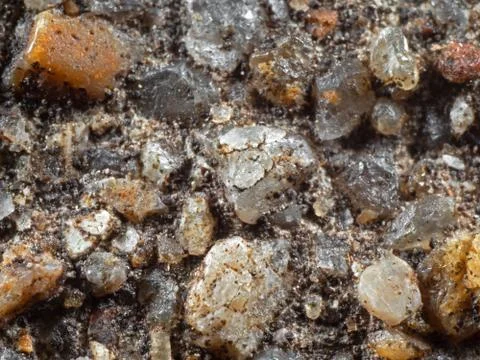 Macro Photo of Group of Tiny Pebbles on The Ground, Grunge Background Foto stock