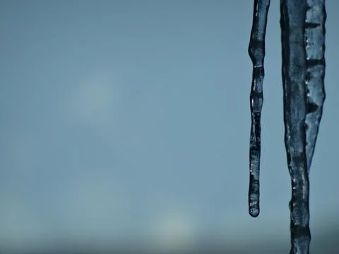 Macro photo of icicles. Stock Photos