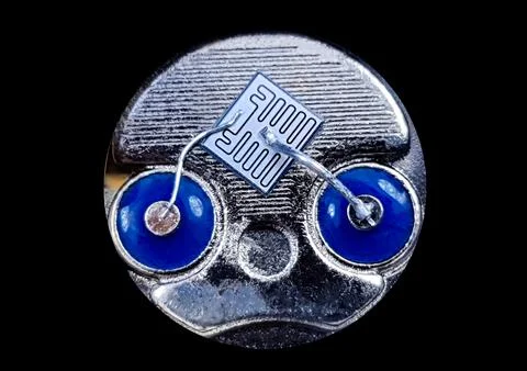 Macro photo of the inside of a transistor Stock Photos