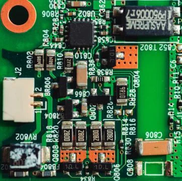 Macro photo of laptop microcircuits close up Photos