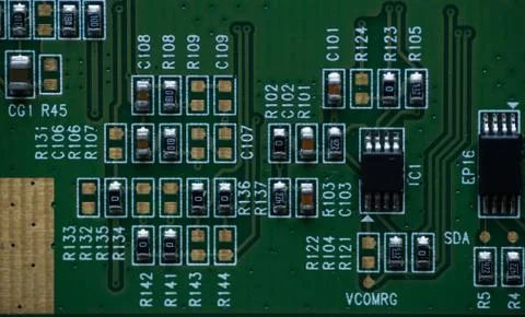 Macro photo of microcircuits close-up without inscriptions Stock Photos