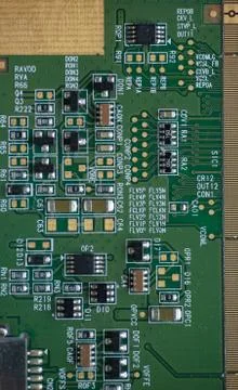 Macro photo of microcircuits close-up without inscriptions Stock Photos