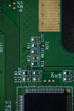 Macro photo of microcircuits close-up without inscriptions Stock Photos