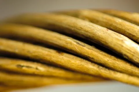 Macro photo of twisting natural withe for decor closeup 写真素材
