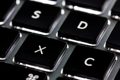 Macro photograph of keyboard keys (x and c) Stock Photos