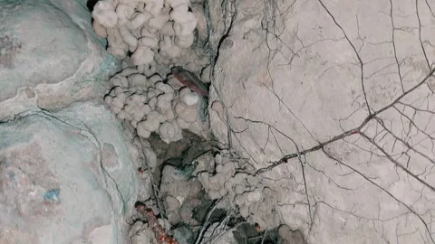 Macro Photography Of Earthworm Casting In Deep Rocky Cave Cracks Stock Footage 333611938