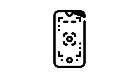 Macro photography phone camera line icon animation Stockbeeldmateriaal 166383347