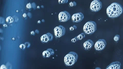 Macro photography of soap bubbles the window cleaning chemistry flows down the Stock Footage 153700305