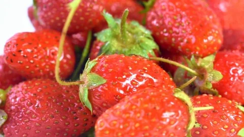 Macro photography of strawberry Video stock 82203422