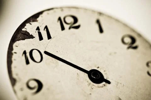 Macro picture of an old clock dial Stock Photos