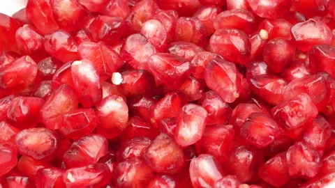 Macro Pile of Pomegranate Seeds (Arils) Texture Static Top View Stock-Footage 319959288