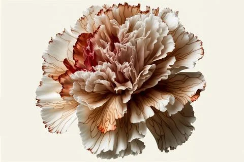 Macro pink carnation flower on white background Stock Illustration