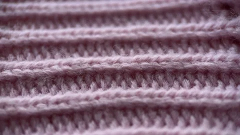 Macro Pink Knitted Fabric Slider Shot Stock Footage 234438403