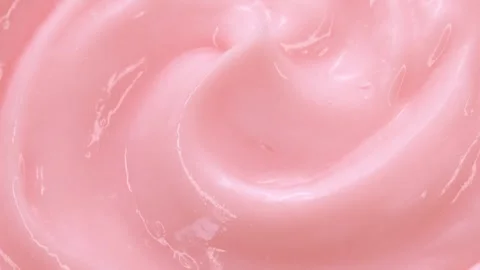 Macro pink smooth eye, skin cream texture, close-up beauty facial cosmetics mask Stock Footage 278716937