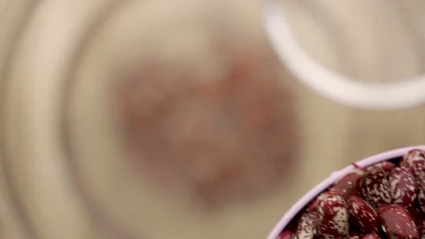 Macro pinto beans reveal with focus pull 4k 10bit Stock Footage 333289782