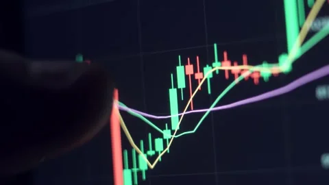 Macro plan.Hands touch on the smartphone screen for checking the Cryptocurrency Stock Footage 212607500