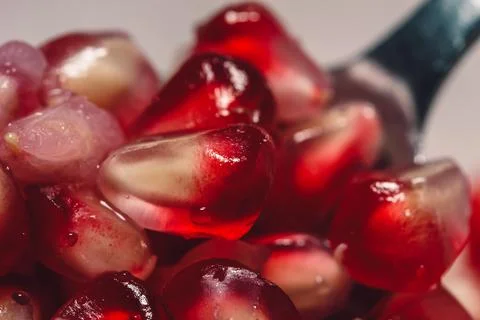 Macro of pomegranate grains 库存照片